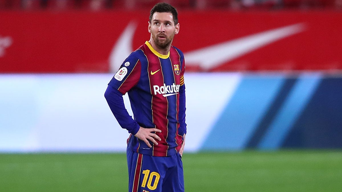 Leo Messi, durante un encuentro con el Barcelona (Getty)