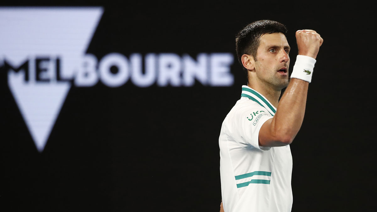 Djokovic celebra su victoria en el Open de Australia (Getty)