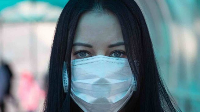 coronavirus covid-2019 Girl in mask fear