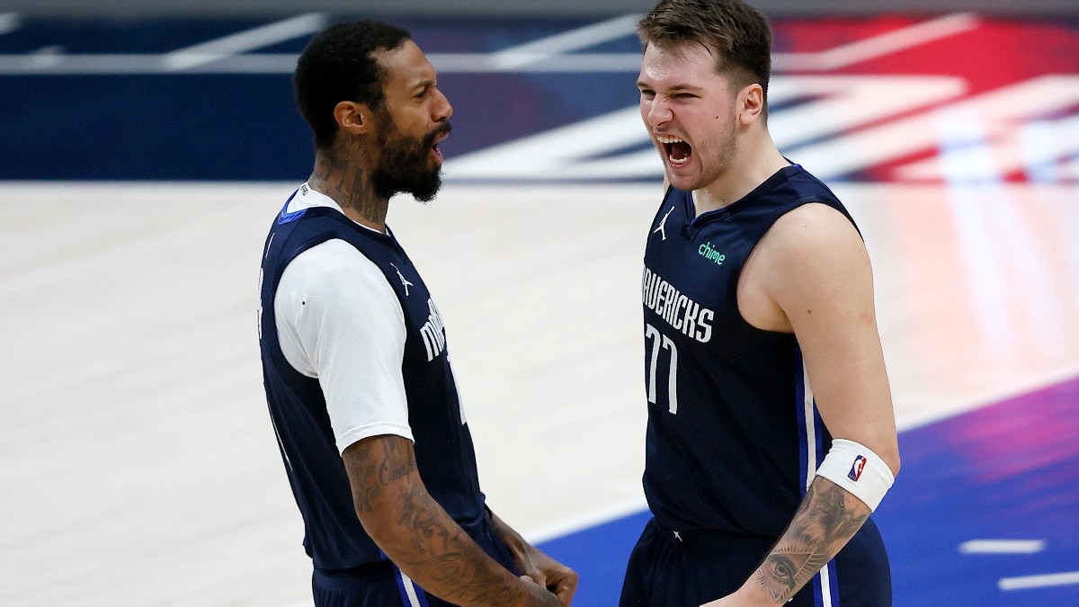 Doncic celebra una victoria en la NBA. (Getty)