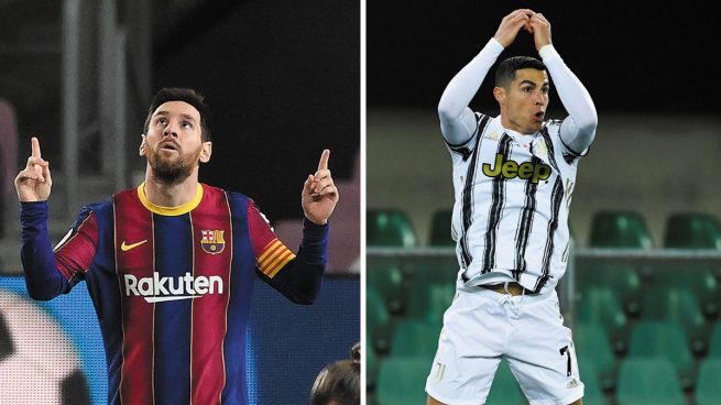 Messi y Cristiano, al mismo ritmo… insuficiente