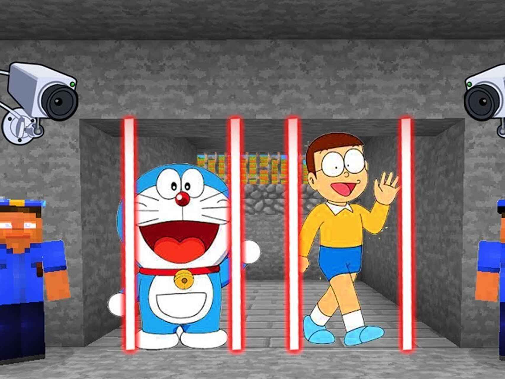 Doraemon y Nobita, en alusión a Bartomeu, en la cárcel.