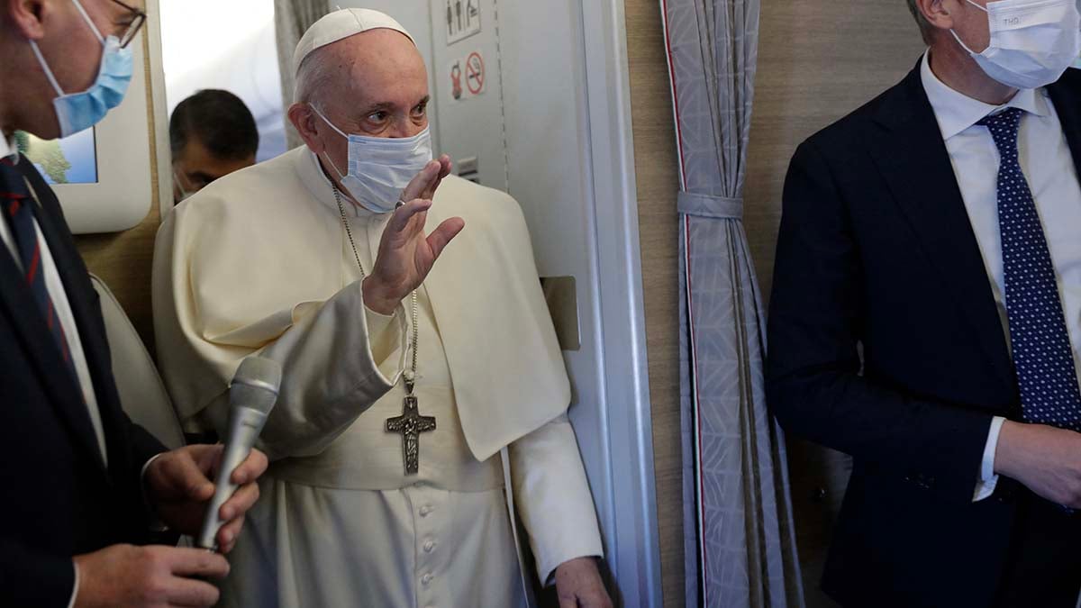 El papa Francisco a su llegada a Irak el pasado marzo. Foto: AFP