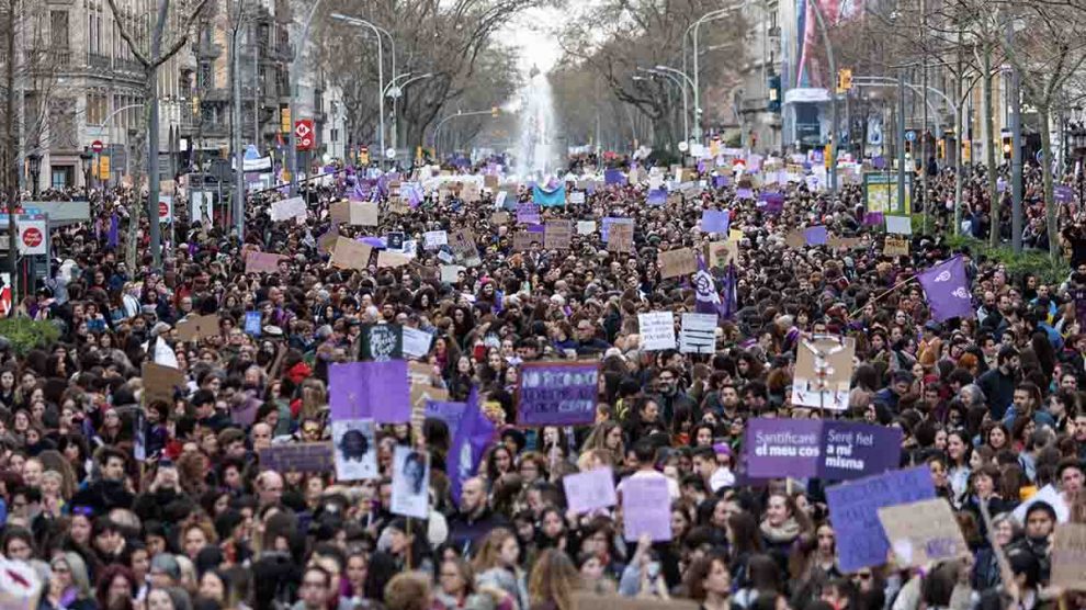 Manifestación del 8M (Día Internacional de la Mujer), en Barcelona a 8 de marzo de 2020. Foto: EP