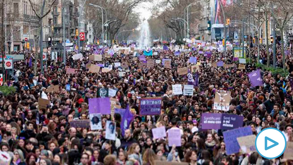 Manifestación del 8M (Día Internacional de la Mujer), en Barcelona a 8 de marzo de 2020. Foto: EP