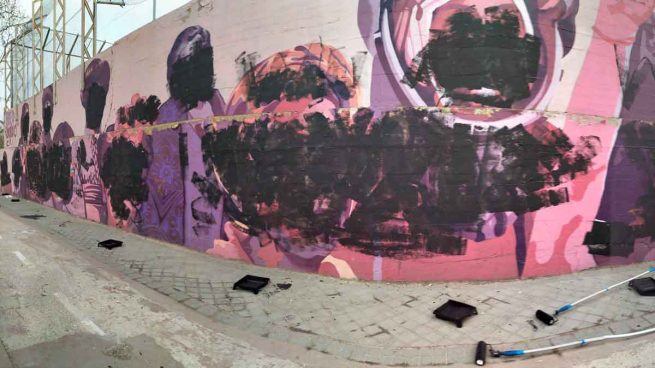 Amanece vandalizado el mural feminista de Ciudad Lineal justo el 8M