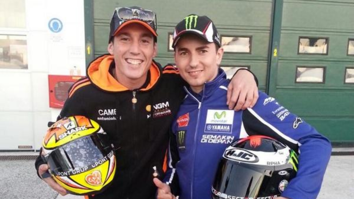 Aleix Espargaró y Jorge Lorenzo en una foto antigua