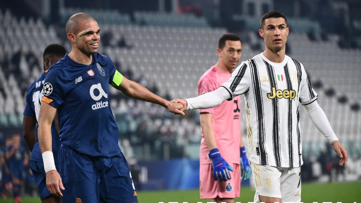 Pepe y Cristiano, en el partido. (Getty)
