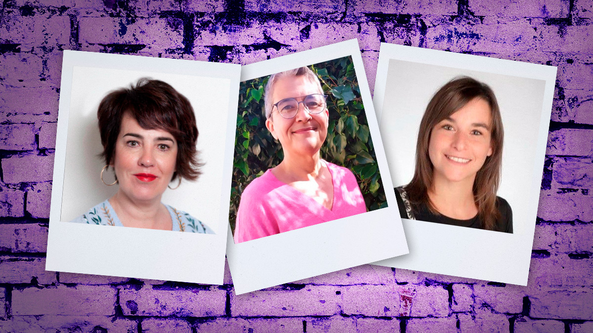 Las tres candidatas de Podemos Navarra.