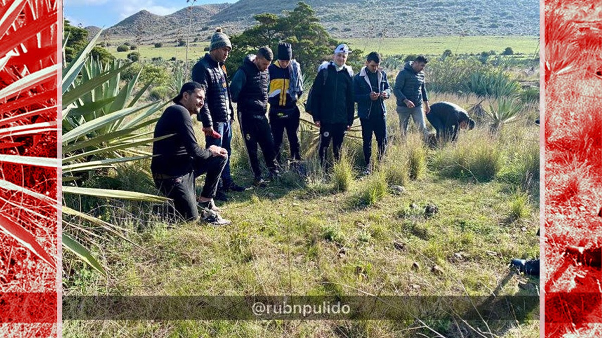 Inmigrantes ilegales interceptados en montes de Almería.