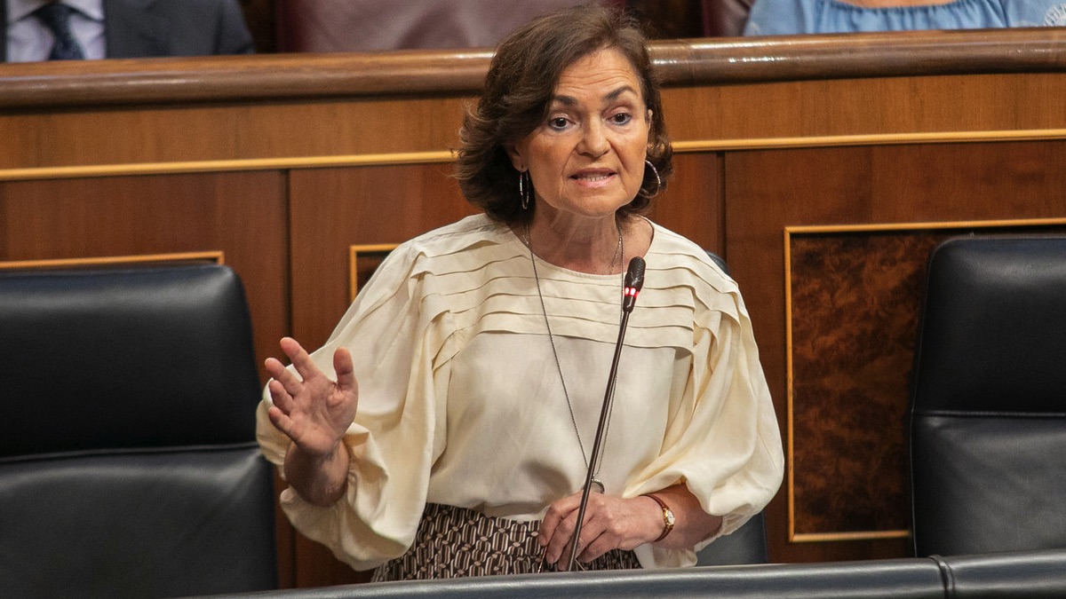 Carmen Calvo en el Congreso de los Diputados.