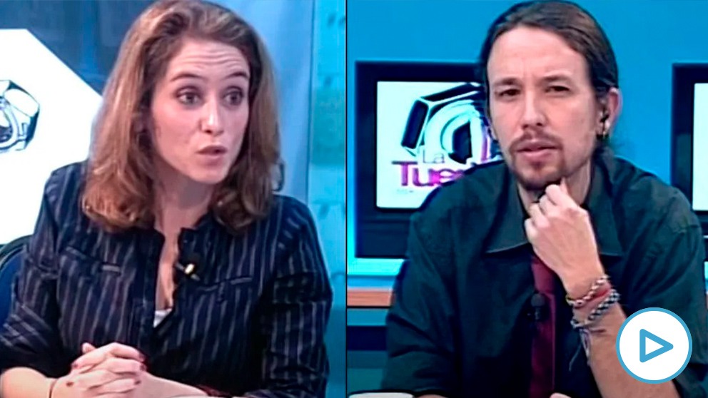 Isabel Díaz Ayuso y Pablo Iglesias en 2012.