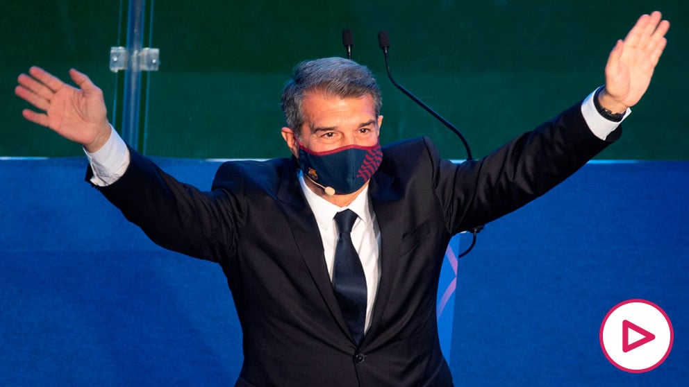 Joan Laporta en su acto de investidura como nuevo presidente del Barça.