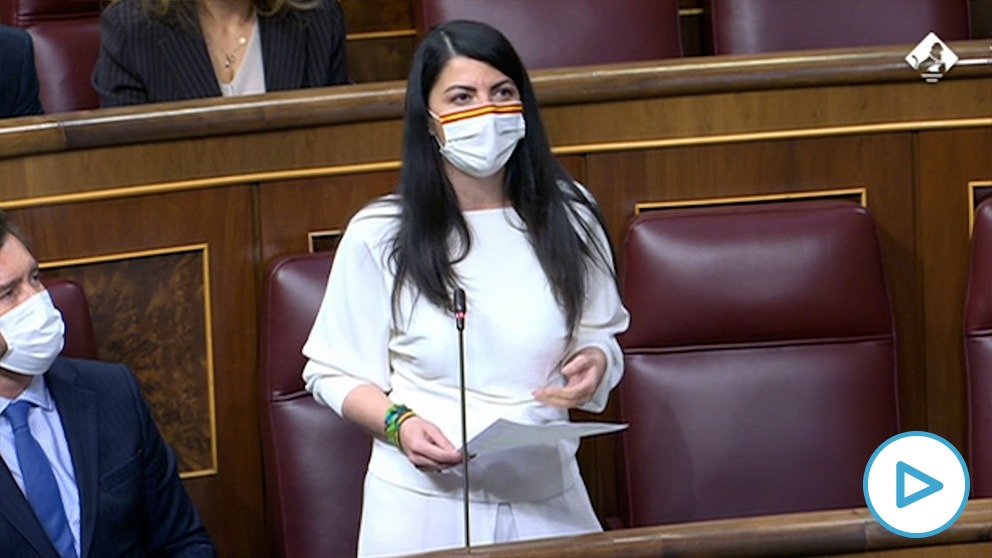 Macarena Olona (Vox), en el Congreso de los Diputados.