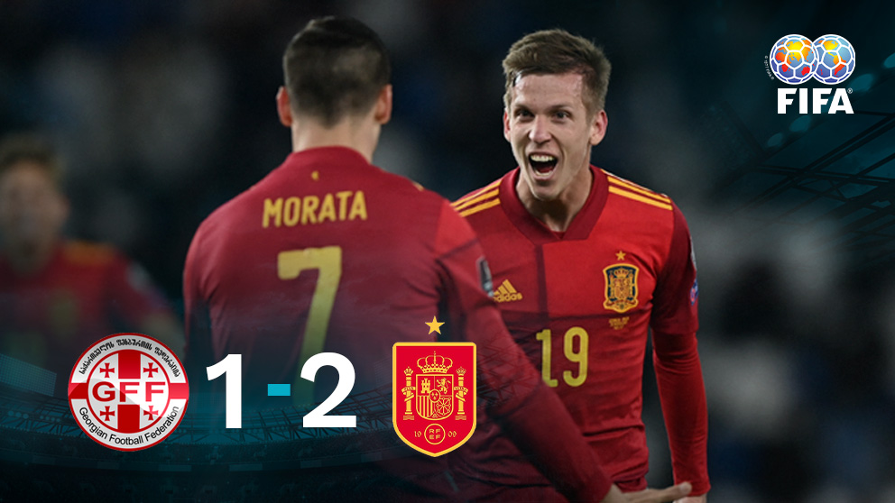 España ganó 1-2 a Georgia con un gol postrero de Dani Olmo.