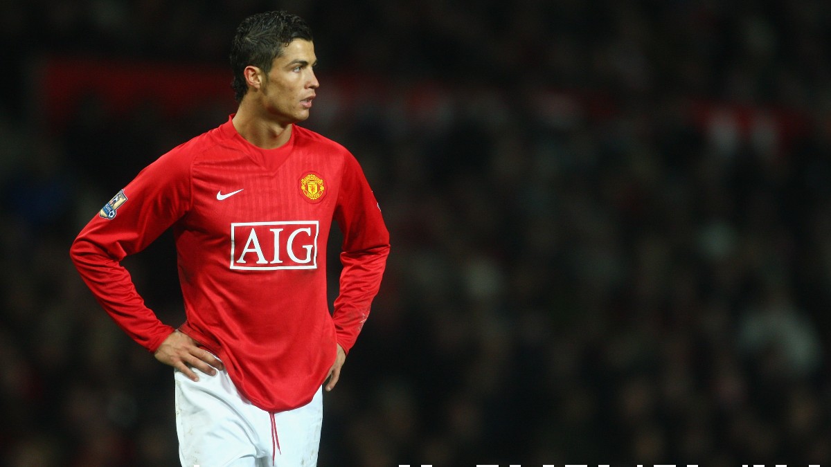 Cristiano Ronaldo durante un partido con el Manchester United. (Getty)