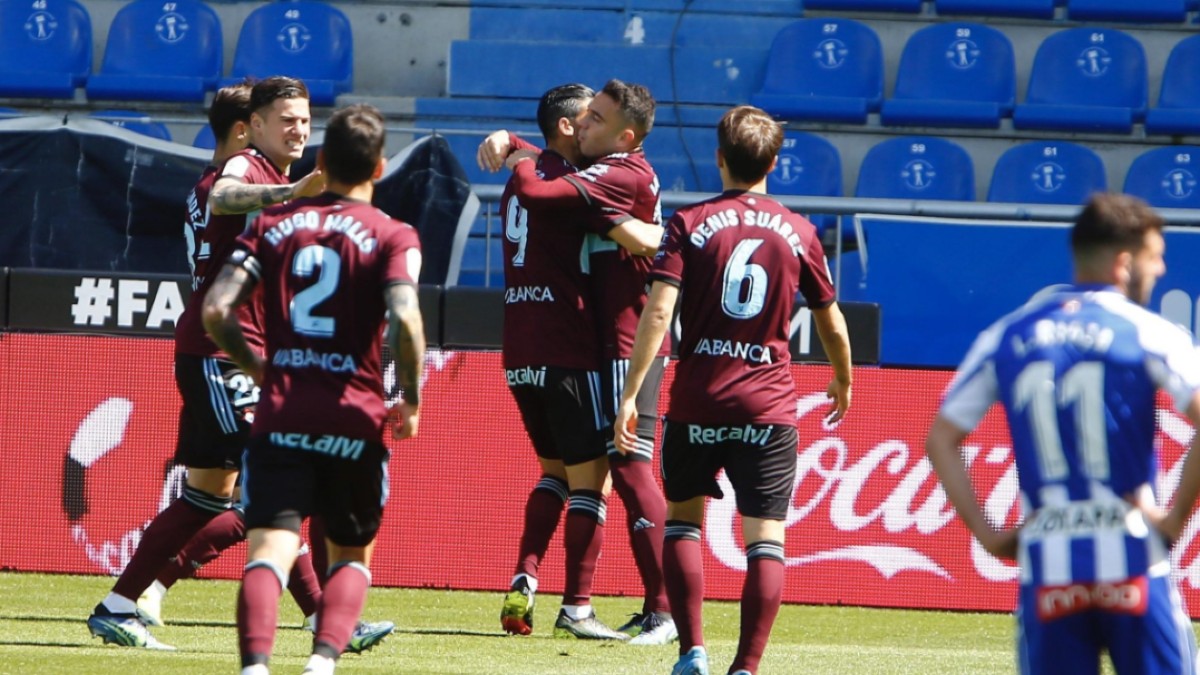 Los jugadores del Celta celebran un gol (RC Celta)
