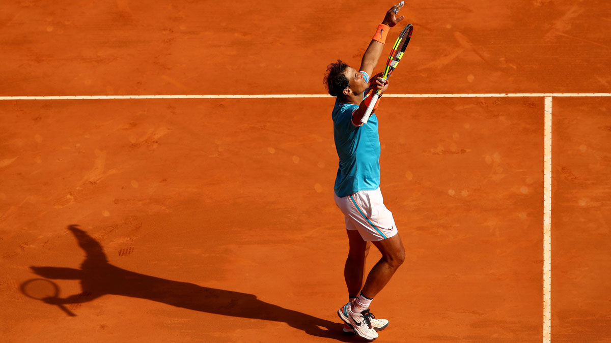 Rafa Nadal celebra la victoria tras un partido en Montecarlo 2019 (Getty)