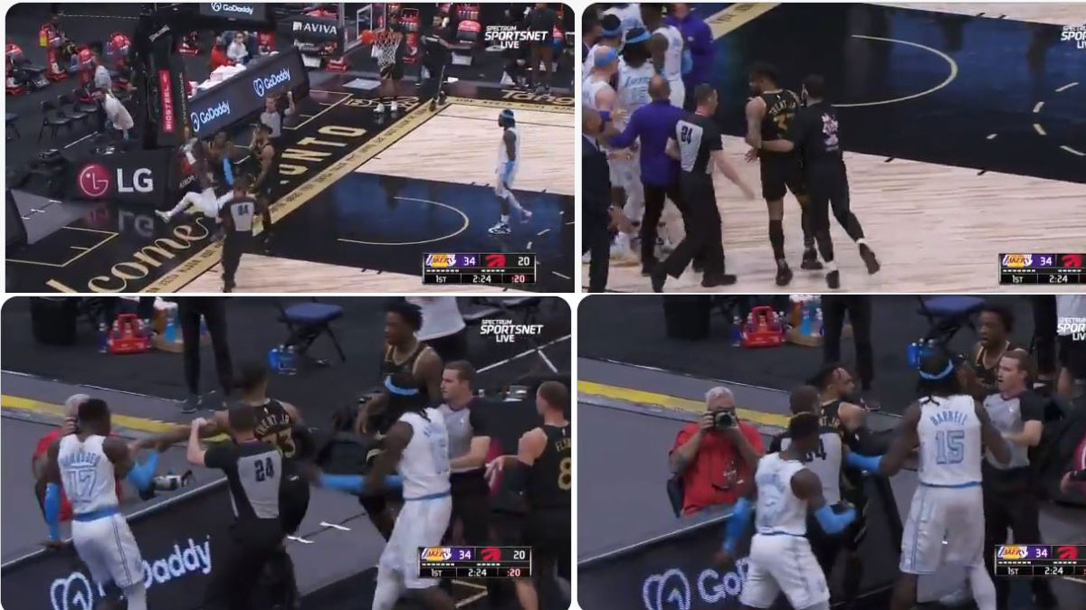 Así fue la salvaje pelea en el Raptors-Lakers: empujones ...