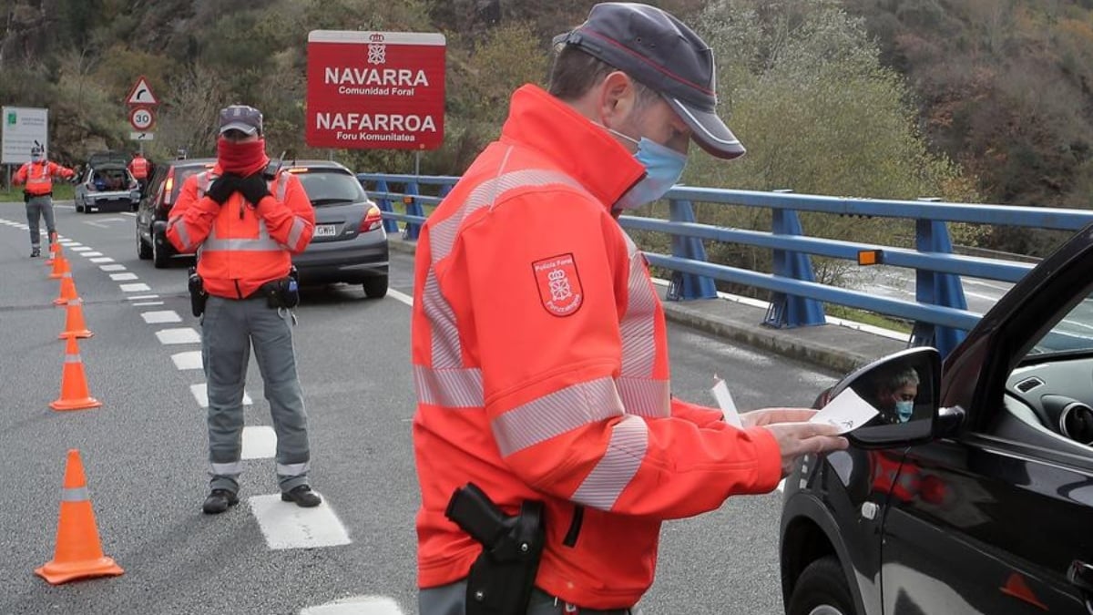 La Policía Foral de Navarra en un control.