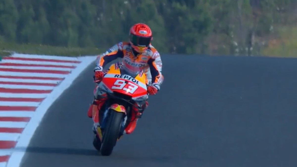 Marc Márquez, en los libres de Portimao.