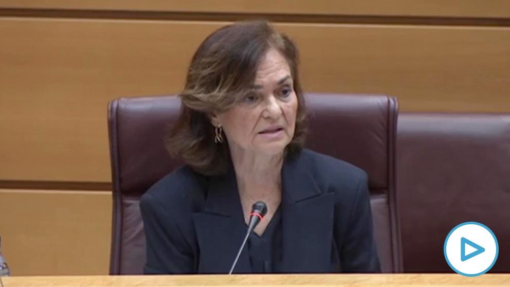 Carmen Calvo, en el Senado.