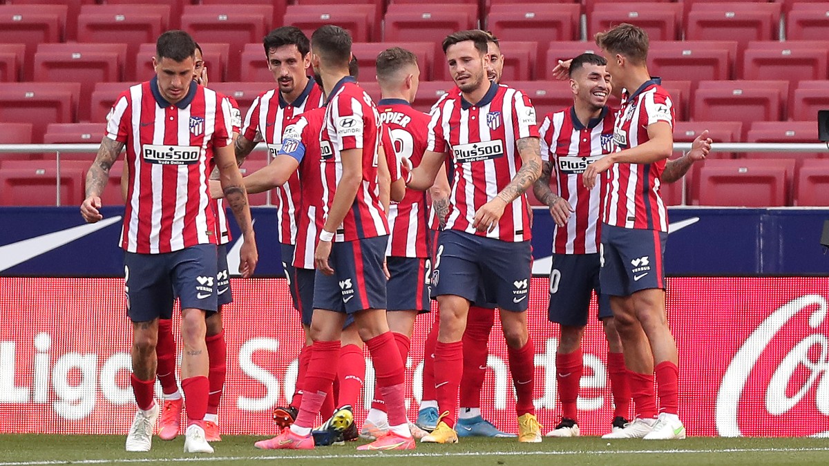 Los jugadores del Atlético celebran un gol de Correa al Eibar. (Getty)