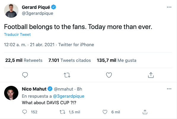 El tenista Nicolas Mahut pone en su sitio a Piqué por su hipocresía con la Superliga