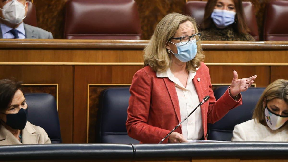 Nadia Calviño, en el Congreso de los Diputados