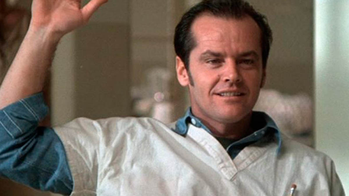 Jack Nicholson en Alguien voló sobre el nido del curo (United Artist)