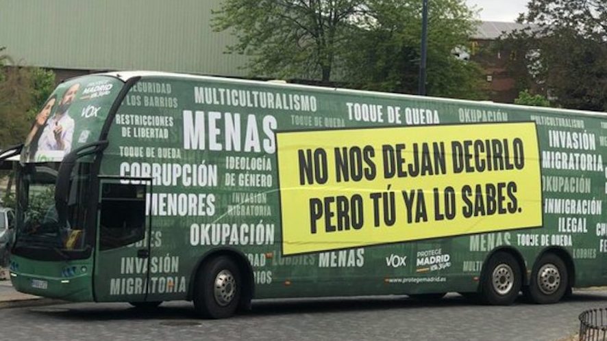 Autobús Vox en Madrid.