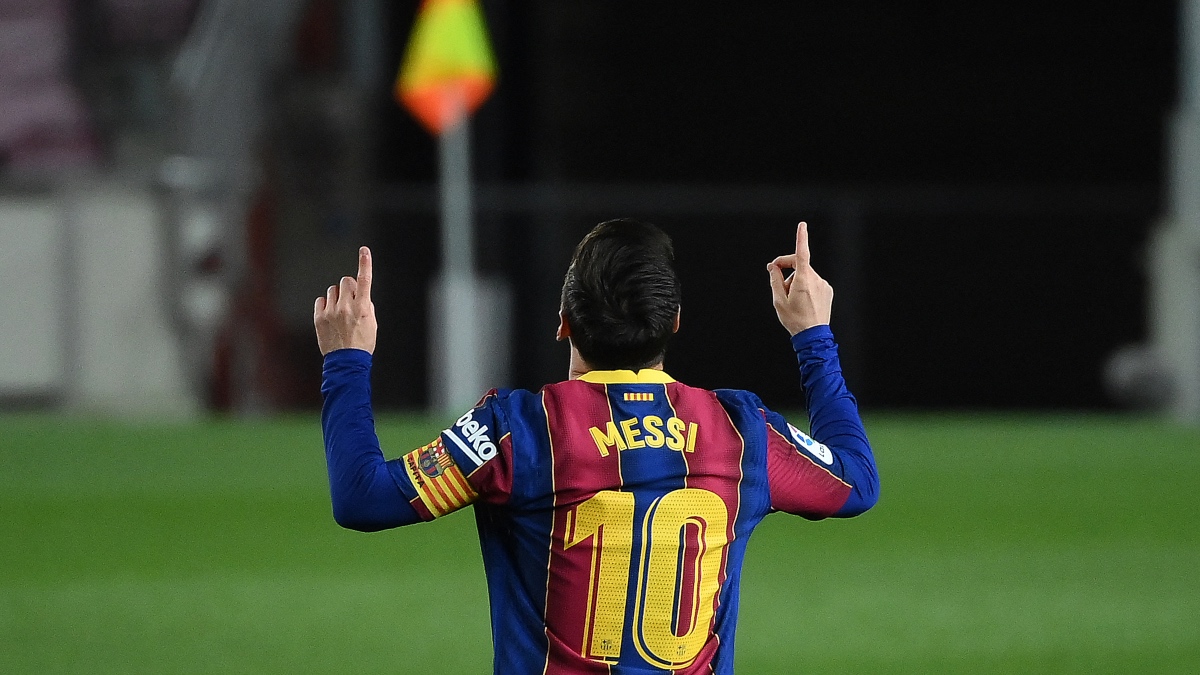 Messi celebra uno de sus goles ante el Getafe. (AFP)