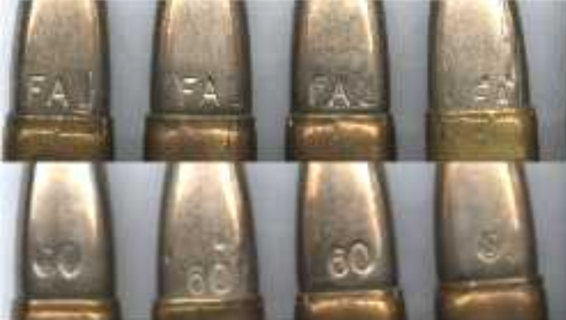 Marcas de identificación en algunas balas del calibre 7,62.