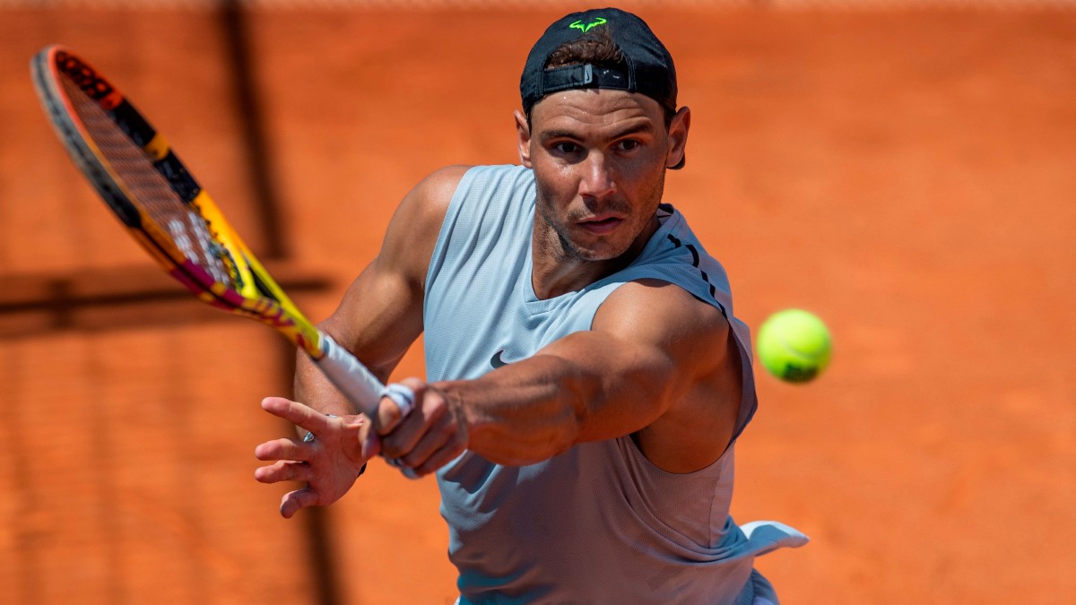 Rafa Nadal, en un entrenamiento en Madrid. (EFE)