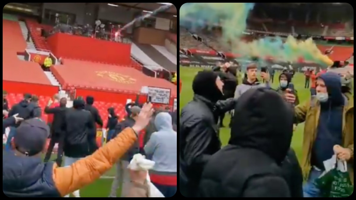 Los aficionados del United, en Old Trafford. (Twitter)