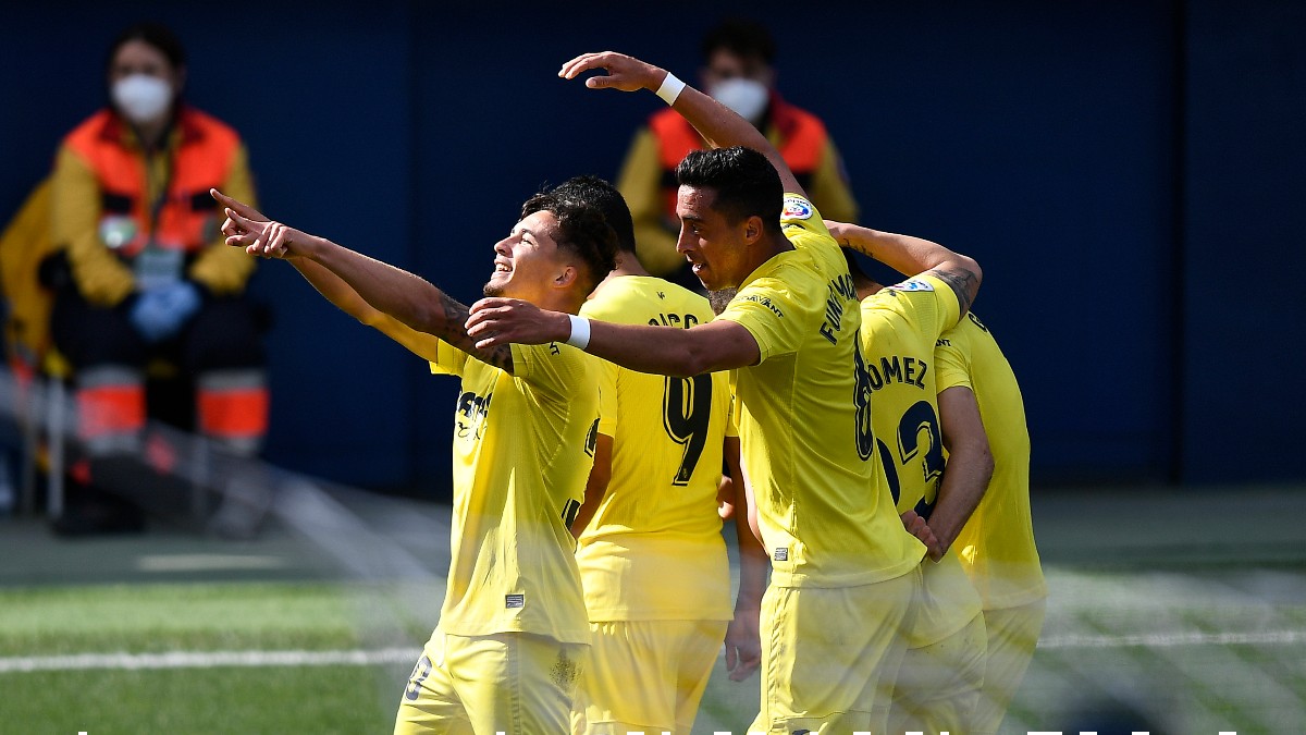 Los jugadores del Villarreal celebran el gol de Yeremi Pino ante el Getafe. (Getty)