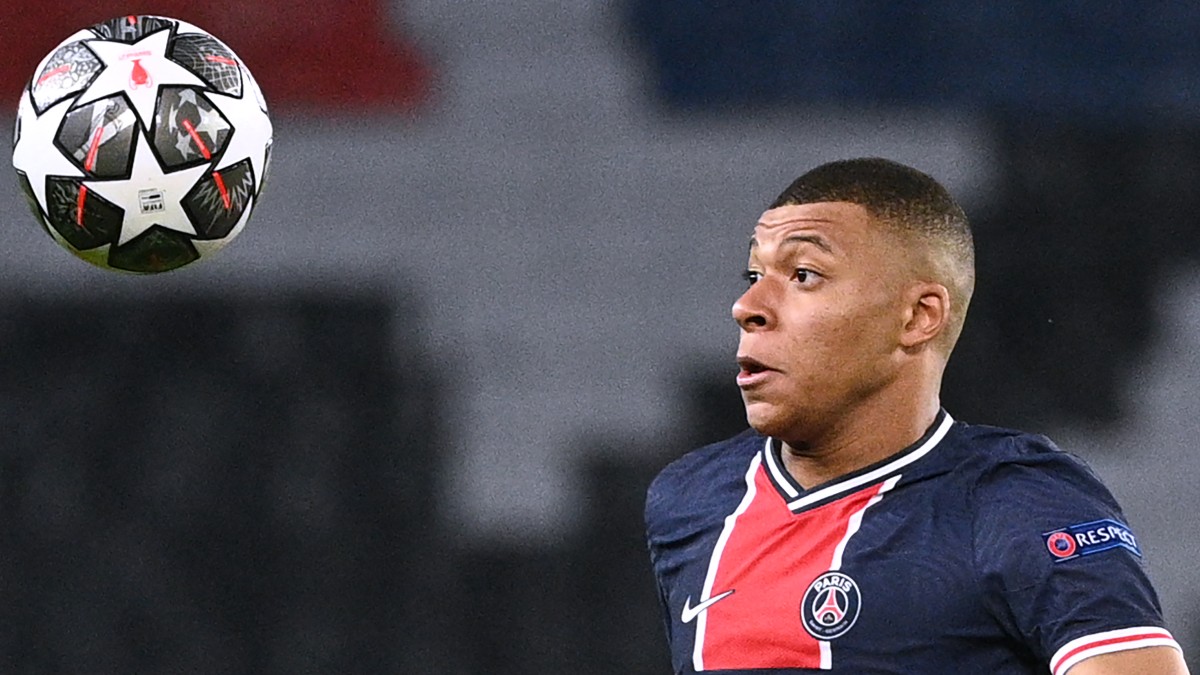 Mbappé, en un partido de Champions. (AFP)