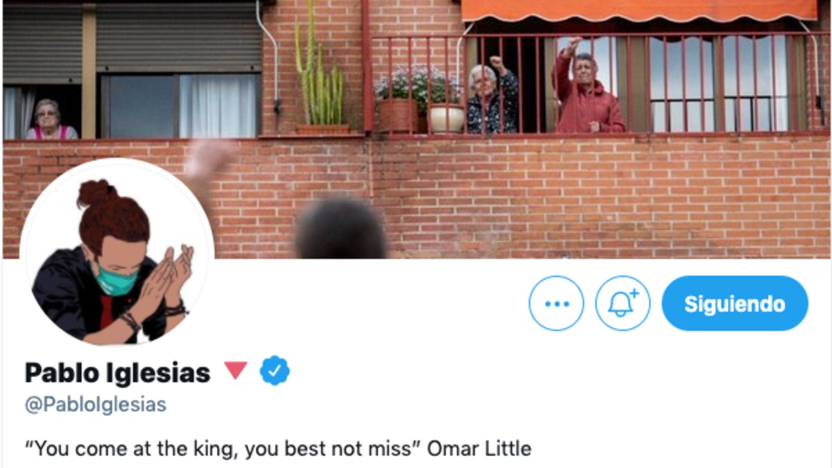 El perfil de Pablo Iglesias en redes sociales.