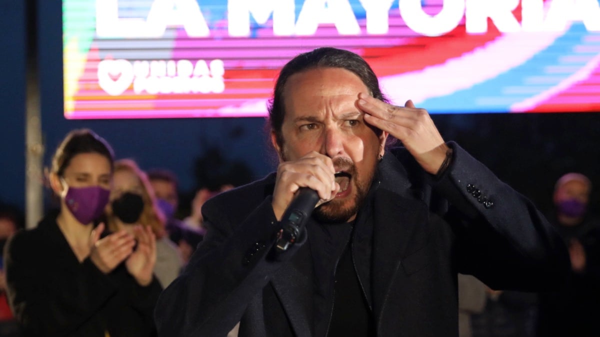 Pablo Iglesias en un acto de la pasada campaña electoral del 4M. (Foto: Europa Press)