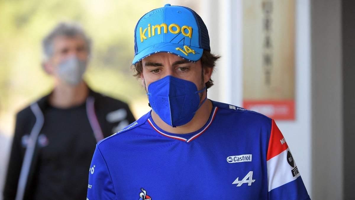 Fernando Alonso en el GP de España. (AFP)