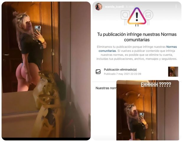 A Wanda Nara le censuran su última foto por explícita: la argentina estalla y vuelve a subirla
