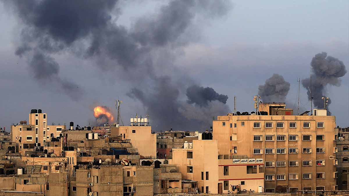 Bombardeos israelíes sobre la Franja de Gaza. Foto: AFP