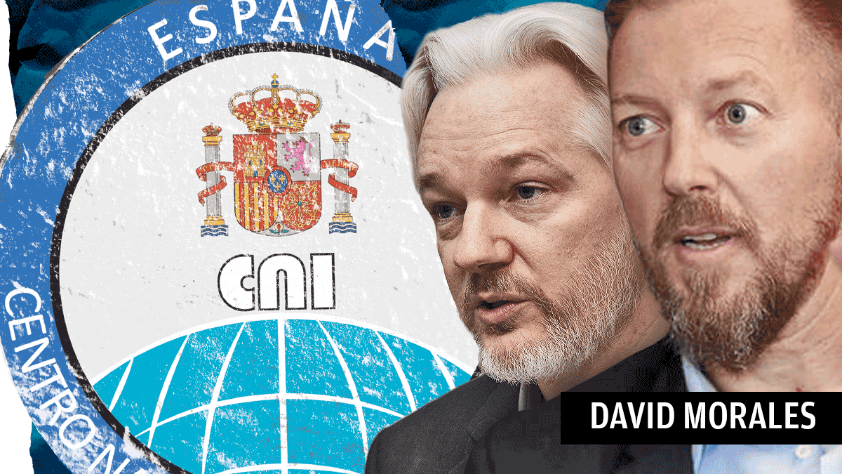 El fundador de WikiLeaks, Julian Assange, y el ex militar David Morales.