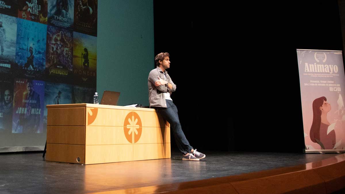 Ignacio Caicoya, CEO del estudio de efectos especiales Iro Pictures, durante una masterclass en Animayo Gran Canaria 2021.