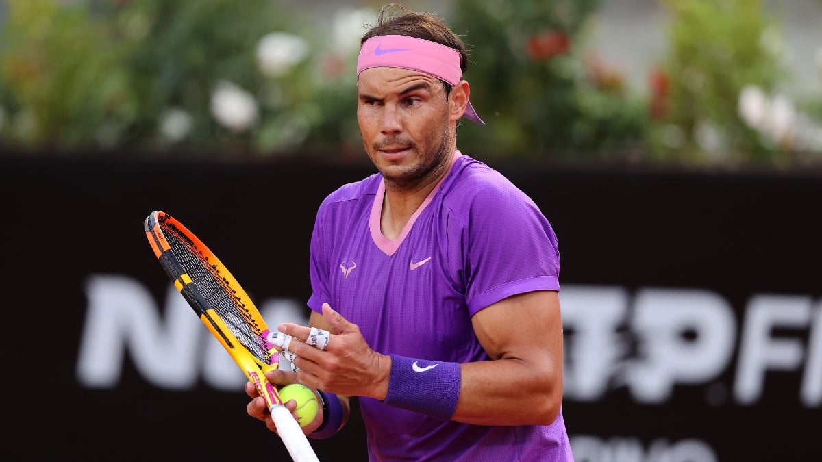 Rafa Nadal durante su encuentro ante Jannik Sinner en el Masters 1000 de Roma. (Getty)