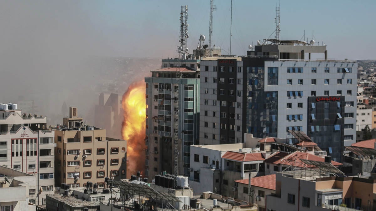 Torre bombardeada en Gaza (Foto: EP)