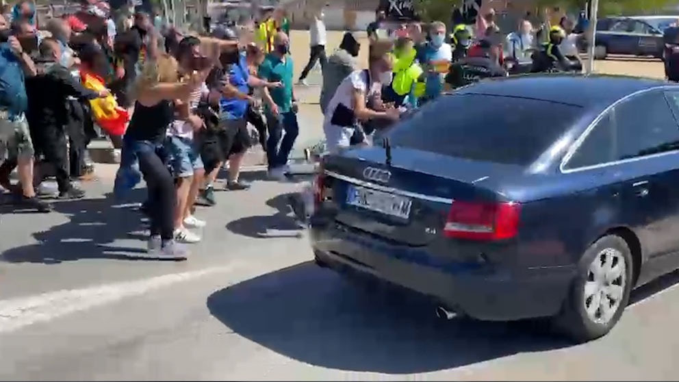 Llegada de la comitiva de Pedro Sánchez a Ceuta.