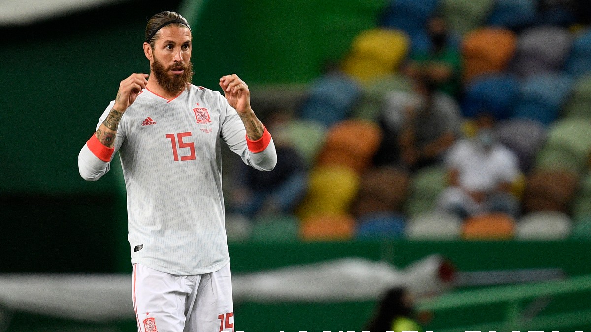 Sergio Ramos, durante un partido con España. (Getty)