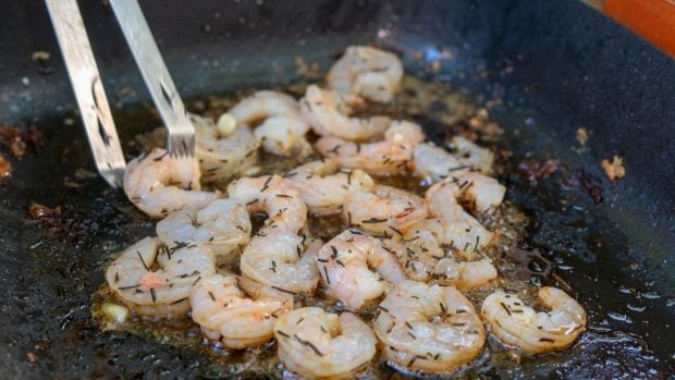 Gambas en sartén