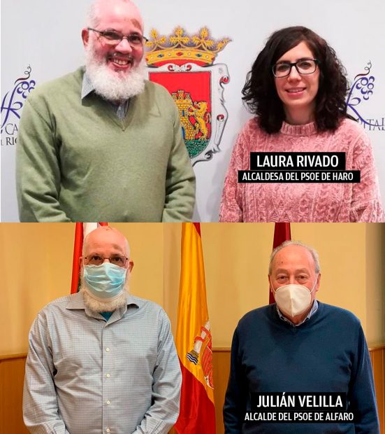 Los alcaldesa socialistas de Haro y X junto con el delegado del Polisario en La Rioja. 